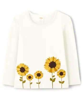 Girls Long Sleeve Embroidered Sunflower Top - Autumn Harvest | Gymboree - SNOW