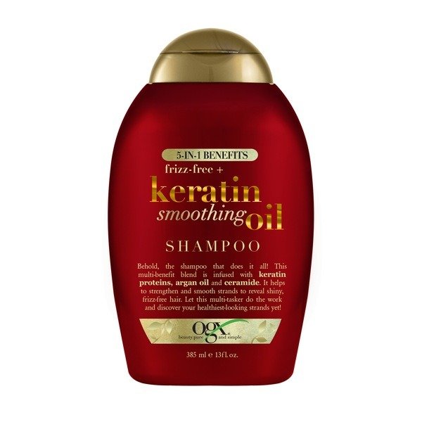 OGX Frizz-Free Keratin Smoothing Oil Shampoo, 13 OZ