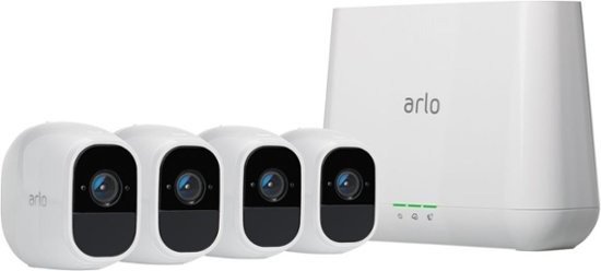 Arlo - Pro 2 4-Camera Indoor/Outdoor Wireless 1080p Security Camera System - White