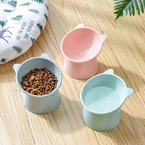 1pc Cat Ear Shaped Pet Protection Tall Bowl | Buy More, Save More | Temu