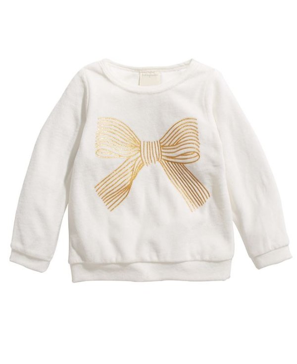 Toddler Girls Bow Velour Top, Created for Macy's