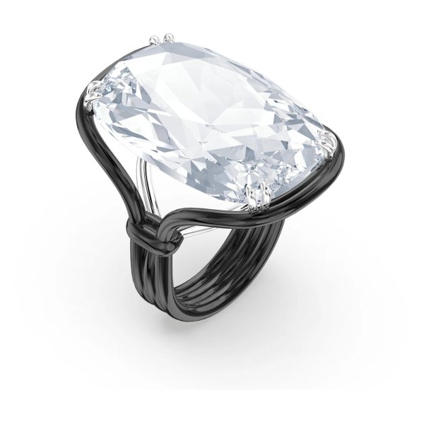 Harmonia Ring, Oversized floating crystal, White, Mixed metal finish by SWAROVSKI