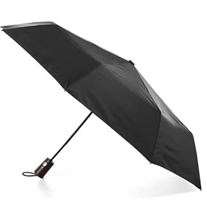 Automatic Open Wooden Handle Umbrella, Black