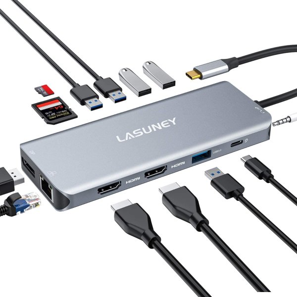 Lasuney Triple Display 13 in 1 USB C Hub