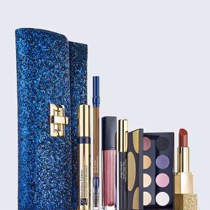 + All Out Glamour! This limited edition makeup collection includes 6 full-size essentials for smoky eyes and sultry nude lips plus a midnight clutch. $39.50 with any purchase