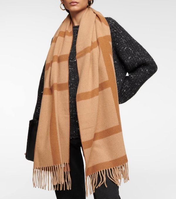 Monogram virgin wool scarf