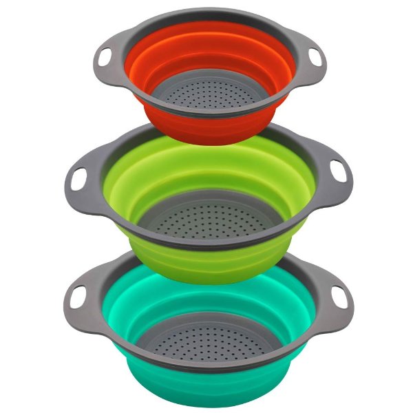 Collapsible Colander and Strainer Set of 3