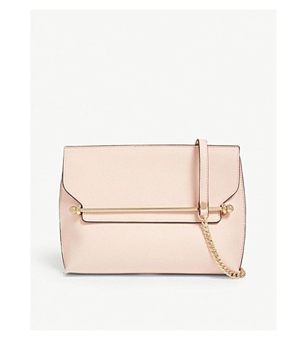 East/West leather crossbody clutch