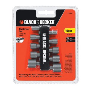 BLACK+DECKER 71-080 Nutdriver Set, 10-Piece