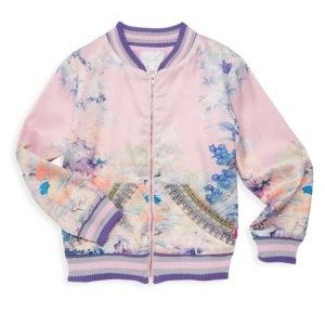 Camilla - Little Girl's & Girl's Floral Bomber Jacket