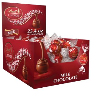 Lindt LINDOR Milk Chocolate Candy Truffles Chocolate, 25.4 oz., 60 Count