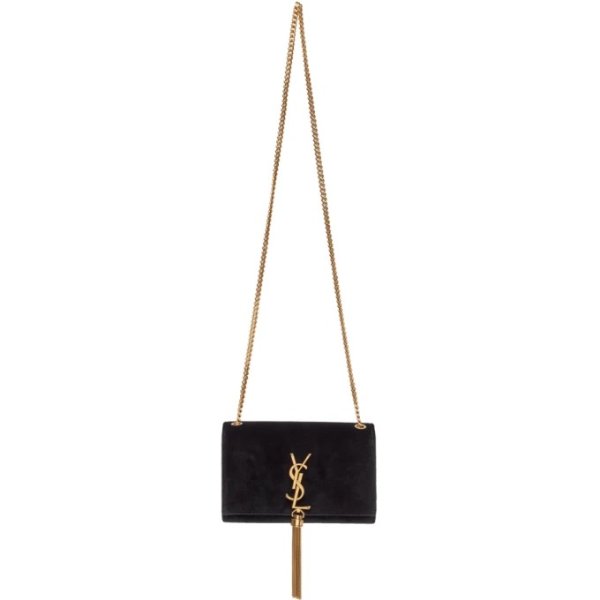 - Black Velvet Small Kate Tassel Chain Bag