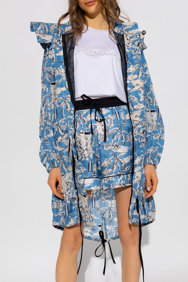 Tropical Printed Hooded Parka