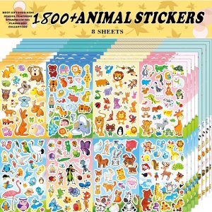 Sinceroduct Animal Stickers Assortment Set, 8 Sheets