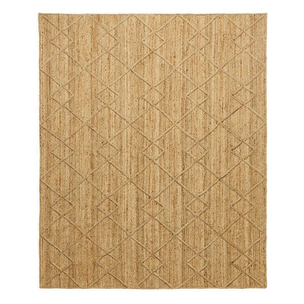 Willow Beige Natural 8 ft. x 10 ft. Braided Jute Trellis Area Rug