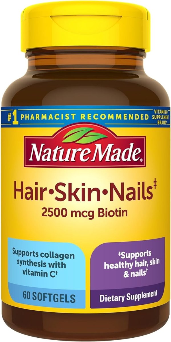 Hair, Skin & Nails w. 2500 mcg of Biotin Softgels 60 Ct