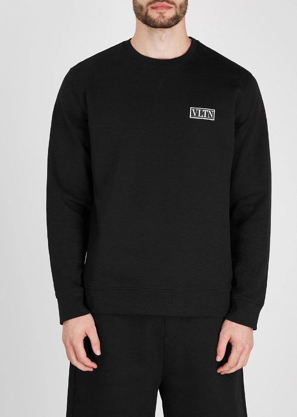 VLTN black cotton sweatshirt