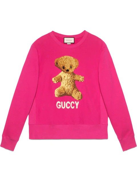 Cotton sweatshirt with teddy bear