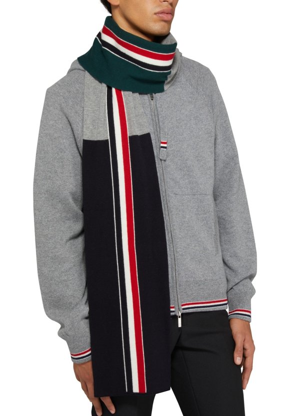 Striped scarf in merino wool