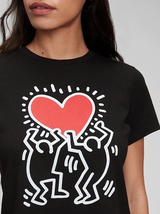 X Keith Haring Shrunken Graphic T-Shirt