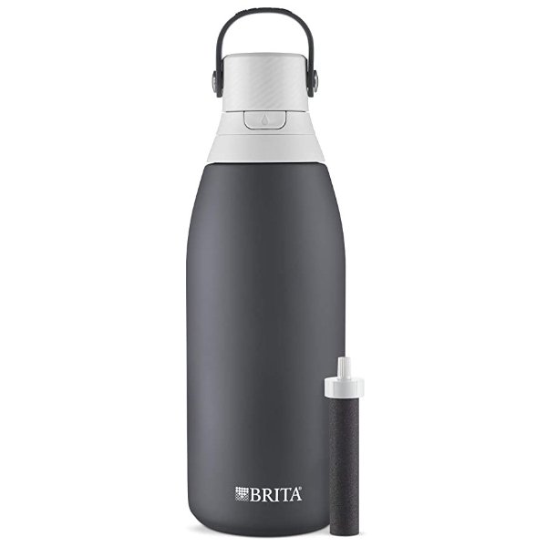 Stainless Steel Water Filter Bottle, 32 Ounce, Carbon, 1 Count, Holiday Gift