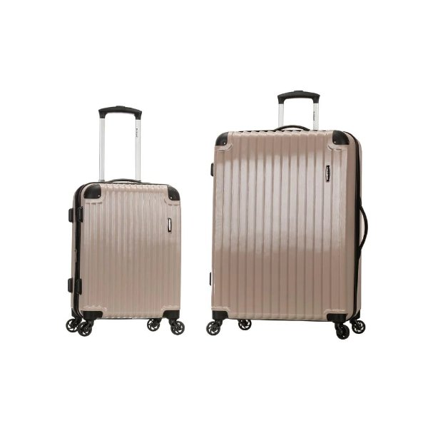 Expandable Santorini 2-Piece Hardside Spinner Luggage Set, Beige