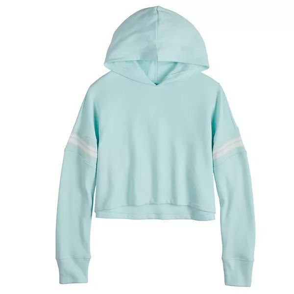 Girls' 7-16 SO® French Terry Cropped Hoodie With Tipping