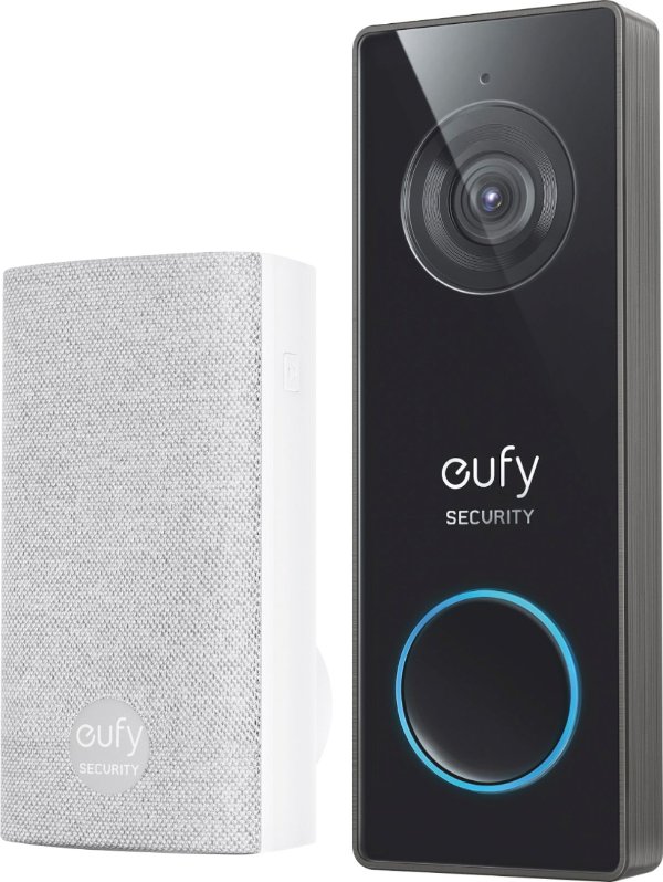 Security 2K 有线供电 可视智能门铃 + 无线 Chime 套装