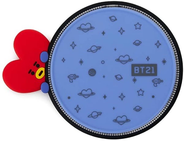 Official Merchandise by Line Friends - TATA Character Wireless QI Phone Charger Pad 10W, Navy