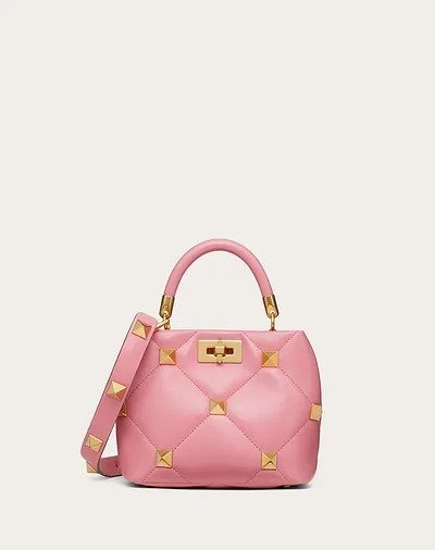 Small Roman Stud The Handle Bag in Nappa for Woman | Valentino Online Boutique