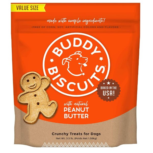 Buddy Biscuits Oven-Baked, Healthy Whole-Grain, Crunchy Treats for Dogs, 3.5lb