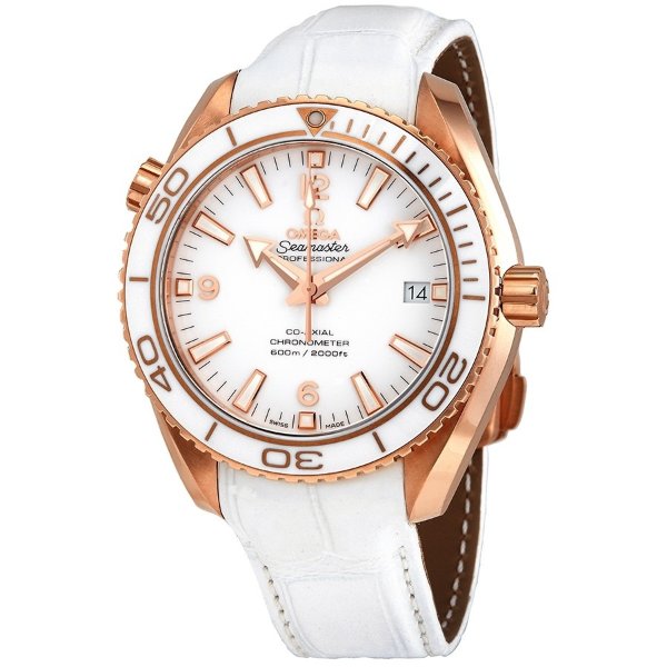 Seamaster Planet Ocean 18kt Rose Gold White Dial Automatic Unisex Watch 23263422104001
