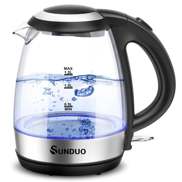 SUNDUO 玻璃电热水壶 1.2L  防烧干 不含BPA