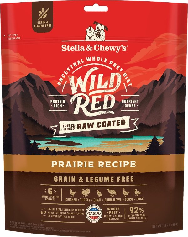 Wild Red 干包裹无谷物高蛋白狗粮禽类配方 1磅