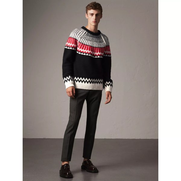 Fair Isle Wool Cashmere Sweater