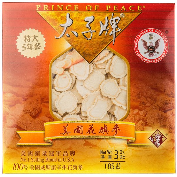 Prince of Peace Wisconsin American Ginseng 5 Year Root Slices, 3 oz