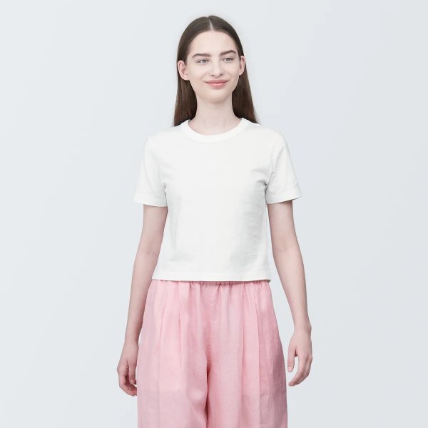 Women's Slub Yarn Short Length Short Sleeve T-Shirt
