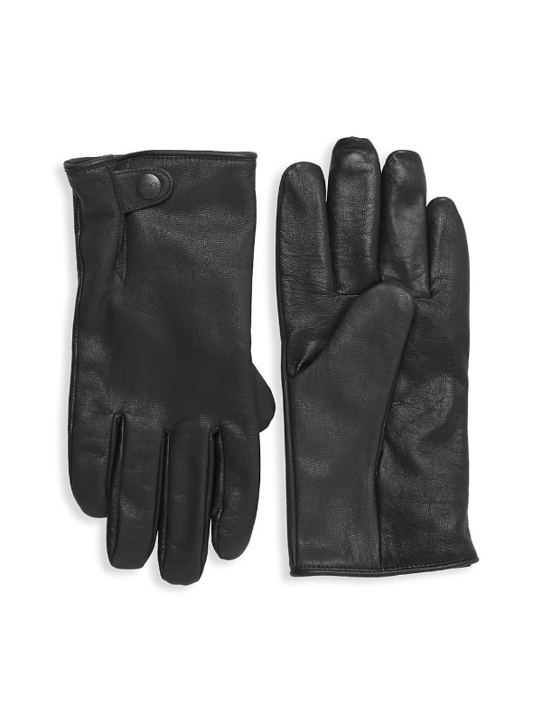 Faux Fur-Lined Leather Smart Gloves