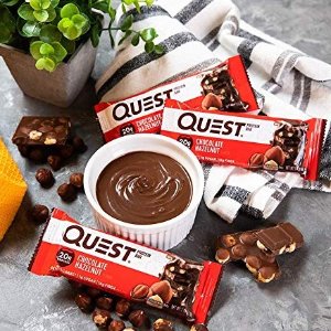 史低价：Quest Nutrition 蛋白能量棒 巧克力榛果口味 12条