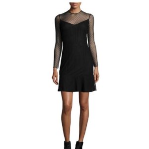 Rag & Bone Charlotte Swiss Dot Dress, Black @ Neiman Marcus