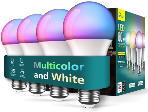 Treatlife 2.4GHz Music Sync Color Changing Light Bulb 4 Pack