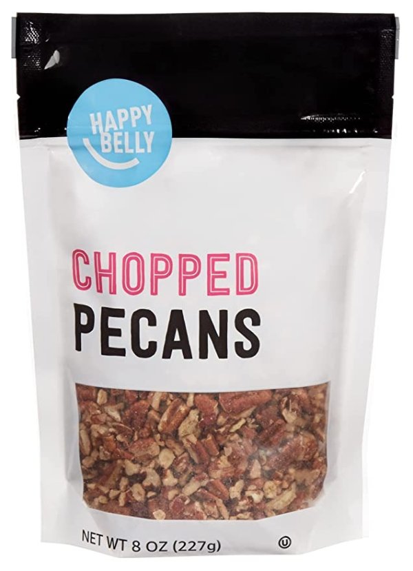 Amazon Brand - Happy Belly Chopped Pecans, 8 Ounce