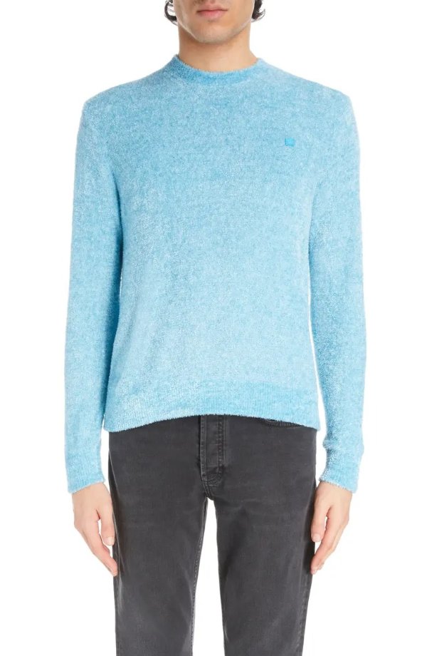Fuzzy Recycled Polyester Crewneck Sweater