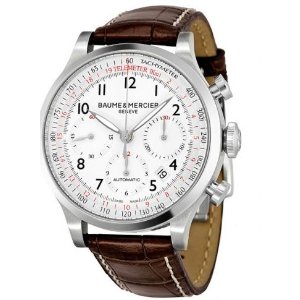 Baume and Mercier Capeland White Dial Chronograph Men's Watch