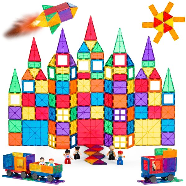 265-Piece Kids Magnetic Tiles STEM Construction Toy Building Block Set