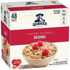 Quaker 1分钟速溶原味早餐燕麦 48包，枫糖口味$7.19