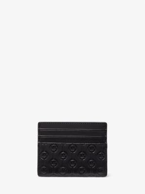Hudson Logo Embossed Leather Tall Card Case