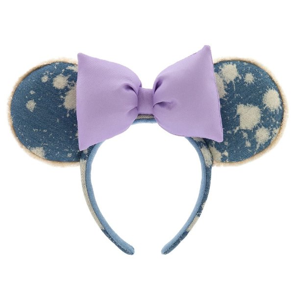 Minnie Mouse Denim Bleach Ear Headband for Adults | shopDisney