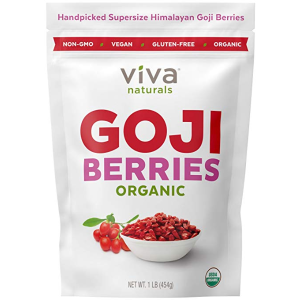 Ending Soon: Viva Naturals Premium Himalayan Organic Goji Berries Noticeably Larger and Juicier 1lb bag