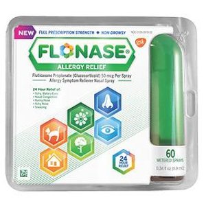 Flonase Allergy Relief Spray, 60 metered sprays 0.34 fl oz (9.9 ml)